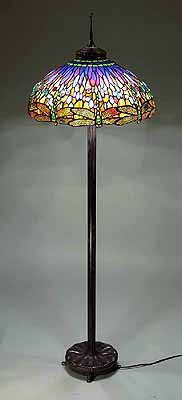 22" Dragonfly Tiffany floor Lamp blue