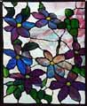 Clematis Tiffany Leaded Glass Panel