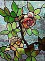 Roses Tiffany Leaded Glass pasel colored Tiffany Panel