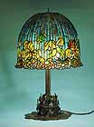 The 18" Flowering Lotus Lamp of Dr.Grotepass-Studios: Tiffany Lamps and Bronze Lamp Bases. Stained glass Designs of Tiffany Studios New York : Leaded glass Lamps, Lamp fixtures and Tiffany Bronze Items, Table lamps, Desk lamps, Floor lamps, Ceiling lamps, Hanging lamps